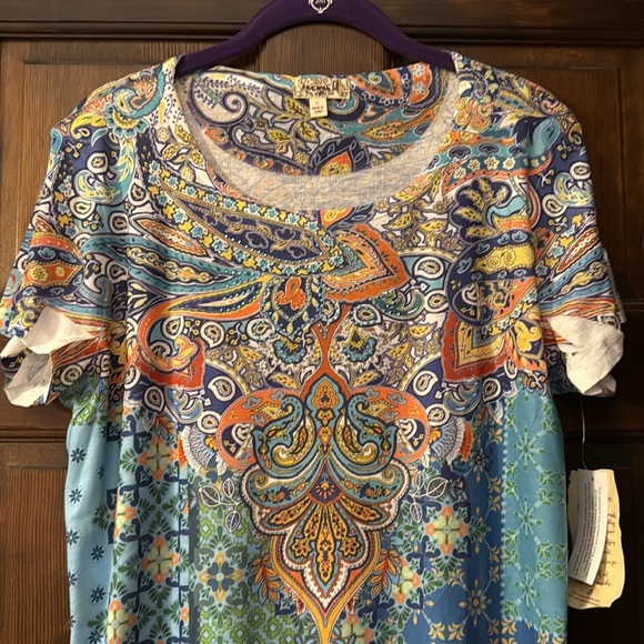 ONE WORLD Orange Graphic Short Sleeve Tee - Picture 2 of 9